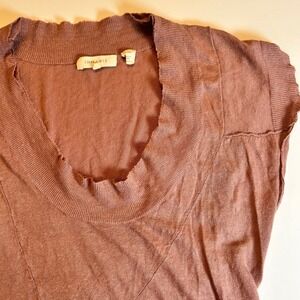 INHABIT Linen V Neck Sleeveless Tunic Top Women Size Medium Rose Mauve